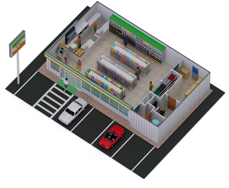 コンビニ向モデルプラン 設置図